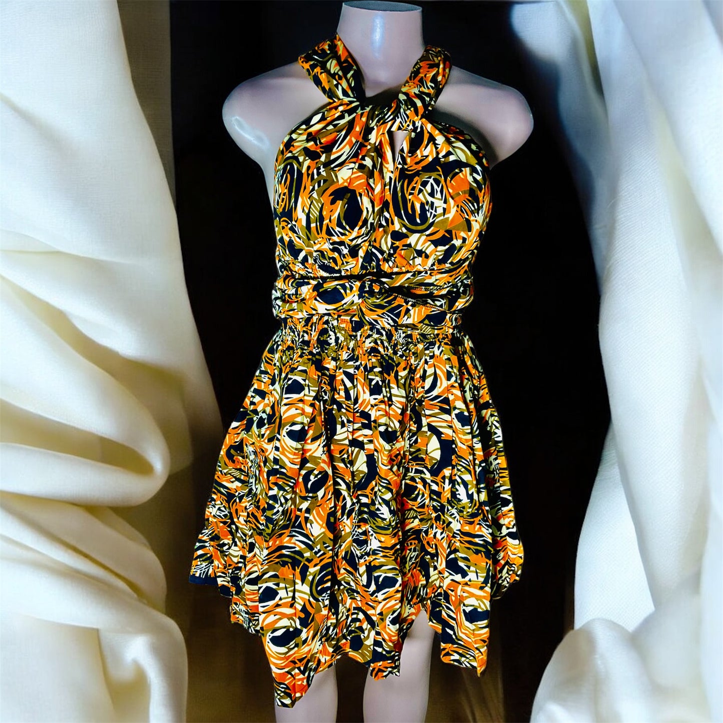 African Print Infinity Short Dress Collection