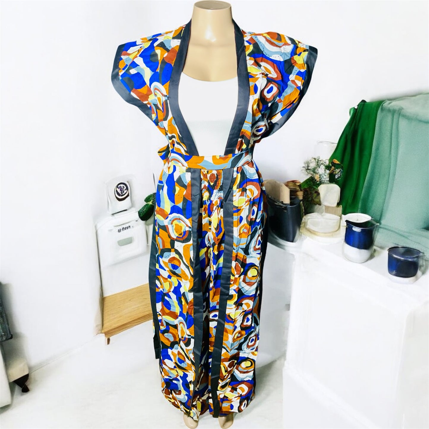 🌴 Chiffon Kimono with Pant Set | Handmade in Kenya