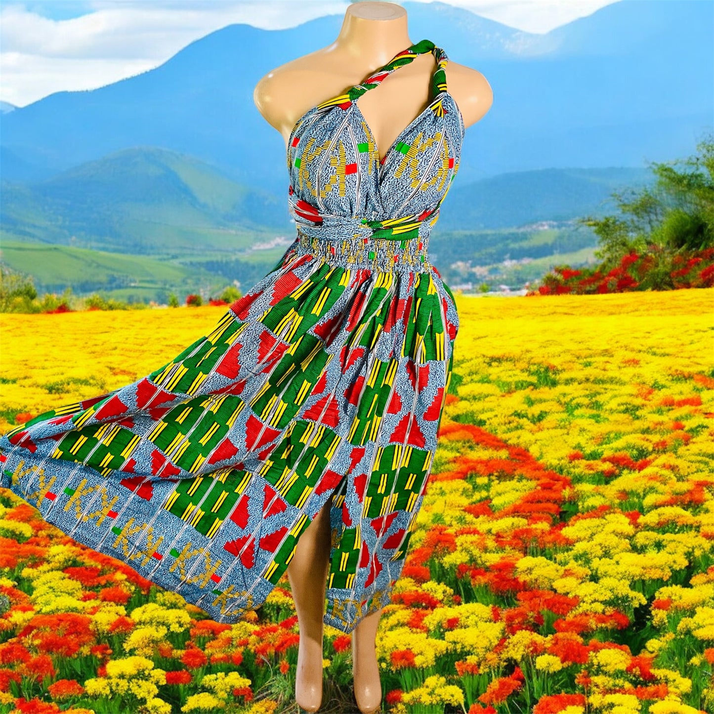 Long African Print Infinity Dress Collection – Convertible Maxi Dresses