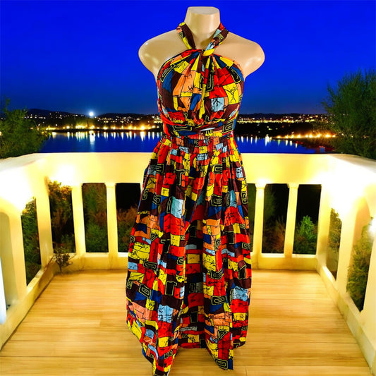 Long African Print Infinity Dress Collection – Convertible Maxi Dresses