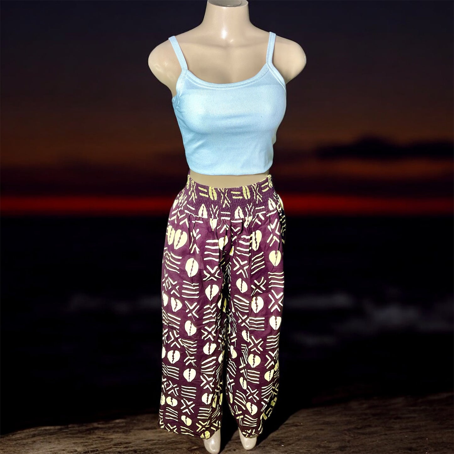 🌴 Chiffon Kimono with Pant Set | Handmade in Kenya