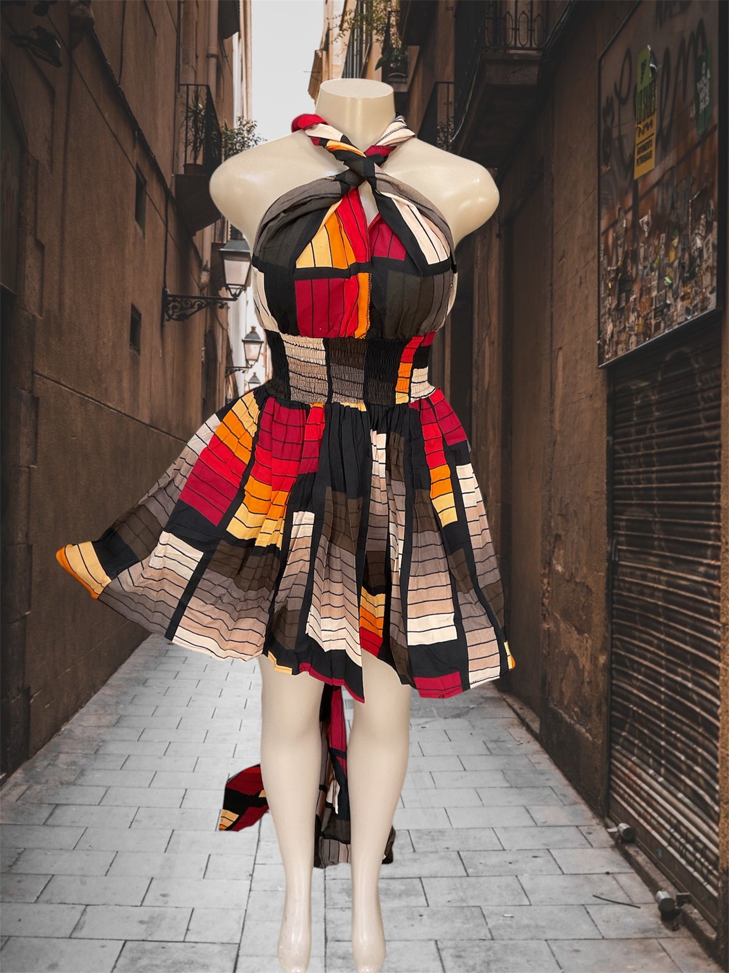 African Print Infinity Short Dress Collection