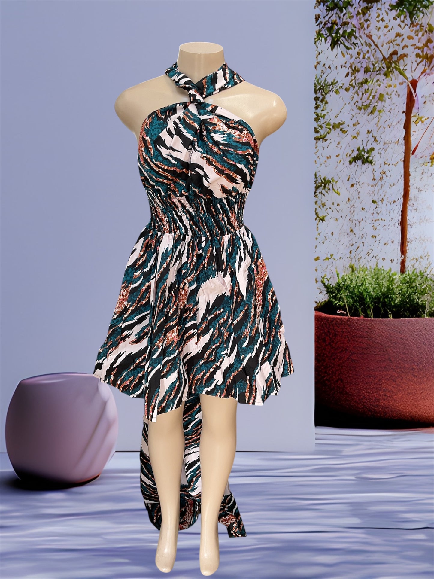 African Print Infinity Short Dress Collection